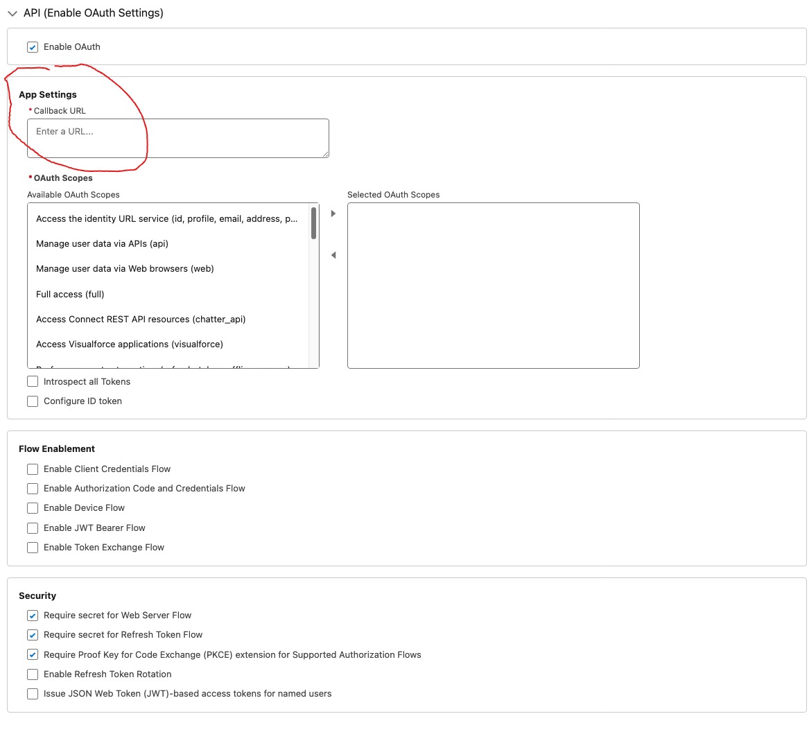 oAuth Settings